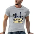 thumbnail image 3 of Charlylifestyle Unisex Casual Be Yourself Hand Written Calligraphy Short Sleeve T Shirt, 3 of 5