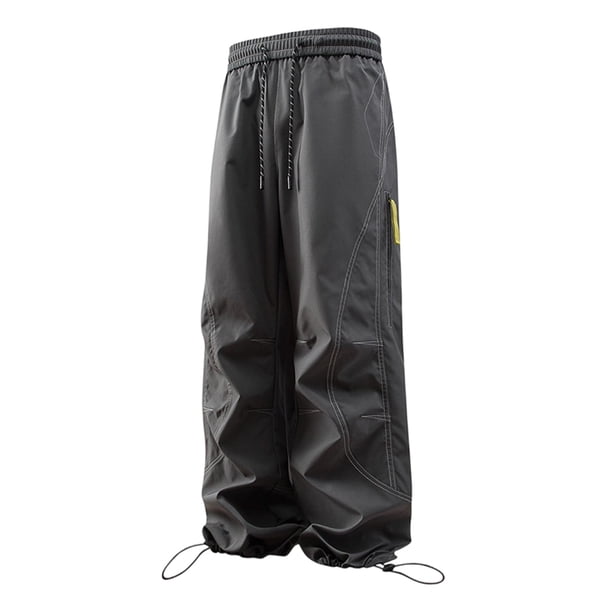 Ceisia Men's Windproof Wide-Leg Casual Pants Elastic Waist Drawstring Tapered Trousers Gifts