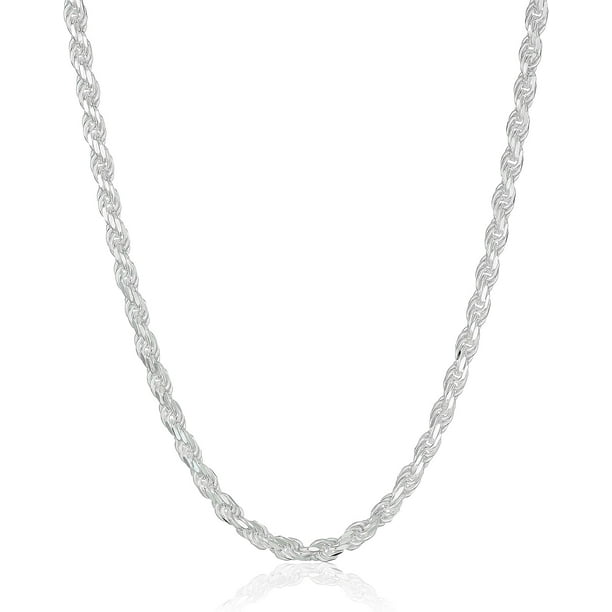 CollectionCadena de plata de ley con corte de diamante de calibre Collar de plata de ley 925 