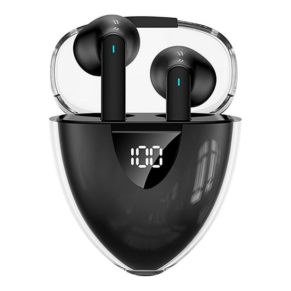 Oggfader Wireless Earbuds G39 Bluetooth Headset Binaural Digital Display With Transparent Charging Compartment Noise Reduction Wireless Headset Black