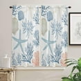 thumbnail image 2 of Coral Coastal Bedroom Curtains 63 Inches length, Summer Beach Window Treatment Curtain Drapes, Ocean Starfish Nautical Shell Rod Pocket Curtain Panels for Living Room Kitchen, 42"x63", 2 Panels, 2 of 6