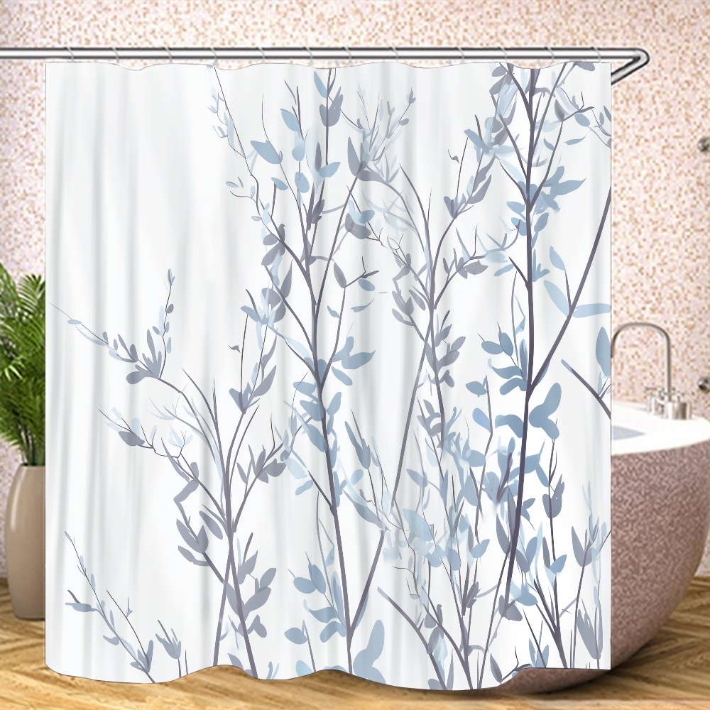 Leaves Shower Curtain Set,Tree Branch Shower Curtains for Bathroom