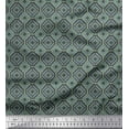 thumbnail image 1 of Soimoi Gray Cotton Voile Fabric Diamond Geometric Printed Craft Fabric by the Yard 56 Inch Wide, 1 of 3
