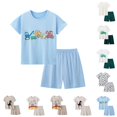 thumbnail image 5 of Tkrady Toddler Boys Clothes Summer New Cute Cartoon Pattern Crewneck Short Sleeve Tops Shorts 2 Piece Set, Sizes 1-8 Years, 5 of 6