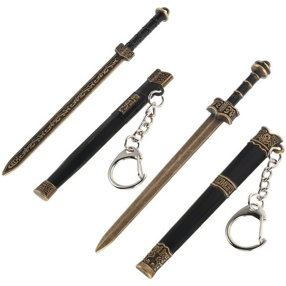Niceauty 2pcs Sword Keychain Zinc Alloy Mini Swords For Bag History Enthusiasts