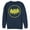 Navy Blue, variant on Men's Batman Logo Cute Cartoon Sweatshirt Navy Blue 2X Large