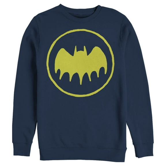 Men's Batman Logo Cute Cartoon Sweatshirt Navy Blue 2X Large