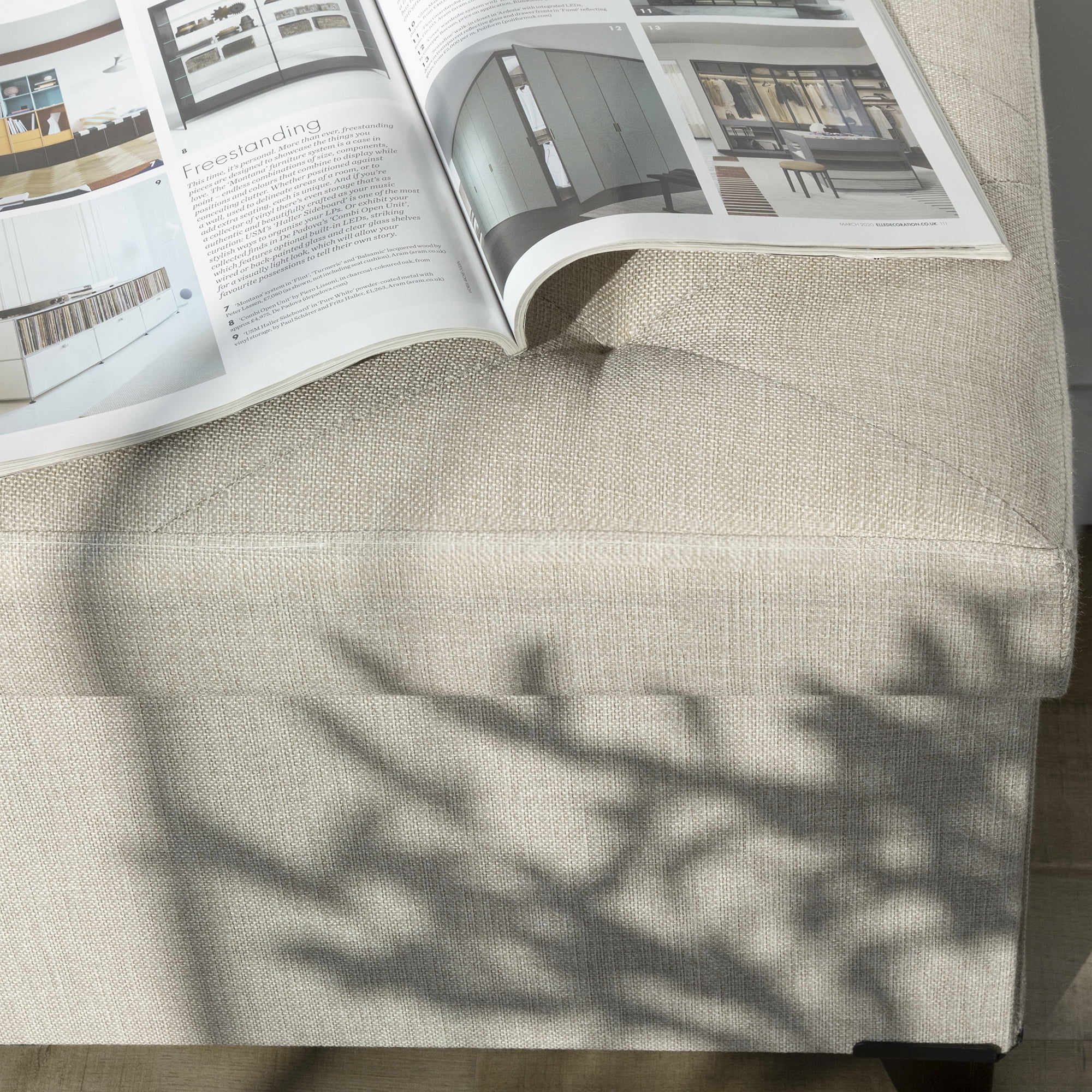 Fabric Storage Ottoman, Bench for Entryway and Bedroom, 43.31"x16.73"x15.75", Beige