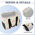 thumbnail image 4 of FORMRS Tote Bag for Women Large Capacity Canvas Travel Foldable Carry On Shopping Handbag, Beige Symmetrical Stars, 4 of 8