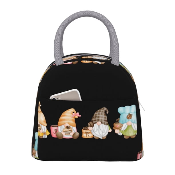 Disketp Coffee Gnome (2) Bolsa Térmica para Almuerzo, Lonchera con Abertura Amplia y Gran Capacidad, Organizador Reutilizable para Mujeres, Hombres y Adultos