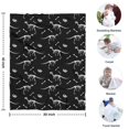 thumbnail image 4 of Black Cartoon Dinosaurs Fossils Pattern Blanket,Comfortable Soft Flannel Throw Blanket,All Season,Warm Lightweight Blankets for Sofa Bed Couch Living Room Chair,30"x40", 4 of 4