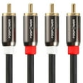 thumbnail image 4 of FosPower (2 Pack) 2 RCA M/M Stereo Audio Cable [24K Gold Plated | Copper Core] 2RCA Male to 2RCA Male [Left/Right] Premium Sound Quality Plug - 6FT, 4 of 7