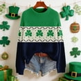 thumbnail image 2 of St Patricks Day Sweater Women Long Sleeve Crewneck Irish Oversized Pullover Plus Size Sweater, 2 of 8