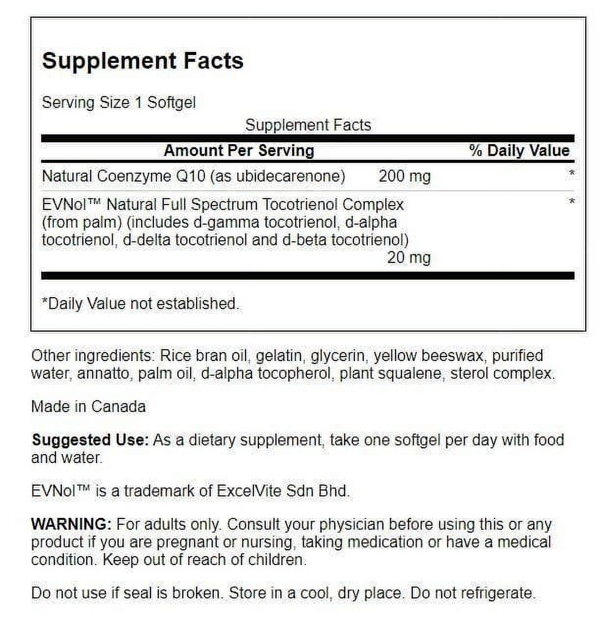 Swanson Coq10 with Tocotrienols 200 mg 60 Softgels