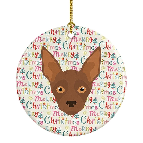 Abyssinian Sand Terrier Merry Christmas Ceramic Ornament 2.8 in x 2.8 in