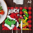 thumbnail image 1 of Ensemble de 4 Napperons de Noël Motif à Carreaux Rouges Napperons de Cuisine Père Noël, 1 of 4