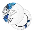 thumbnail image 2 of Naloa Blue Flying Butterflies Round Bar Stool Cushion Cover 12-14 inch, Fits Kitchen, Office, Restaurant Chairs - 12 inch, 2 of 7