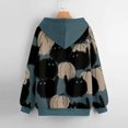 thumbnail image 3 of Pumpkin Cat Sweatshirt Femme Halloween Col Rond Pull Manches Longues Tops Décontracté Ample, 3 of 4