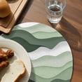 thumbnail image 4 of Round Placemats Ombre Sage Green 15 inch Set of 6 Table Mats for Dining Table Abstract Ocean Wave Coastal Heat Resistant Non-Slip Kitchen & Home Decorative Place Mat Set, 4 of 8
