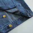 thumbnail image 4 of Toddler 2pcs Kids Girls Denim Jacket Jeans Set Outfits,3-8Y Baby Denim Button jacket Tops+ Elastic Waist Flare Jeans pants Set Kid Spring Fall Outfits Set, 4 of 8