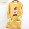 thumbnail image 2 of Fall Fashion Must Haves Womens Classic Santa Print Pullover Sweatshirt Long Sleeve Round Neck Holiday Top with Pockets My Items, 2 of 5