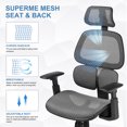 thumbnail image 6 of ComHoma Office Chair Mesh Desk Chair Ergonomic High Back Computer Chair, Gray, 6 of 8