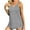 Gray, variant on Women's Summer Loose Casual Sleeveless V-Neck Top Solid Color Buttons Pullover Fashion Blouse Tank Tops