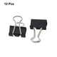 thumbnail image 2 of 12 Pcs Stationery Papers File Organizer Metal Black Binder Clips 15mm Width, 2 of 5