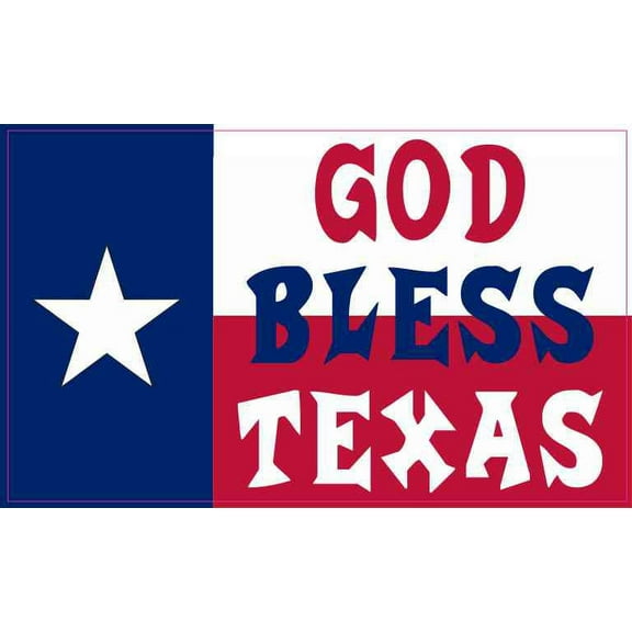 5in x 3in Red White and Blue Flag God Bless Texas Magnet