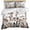 Brown, variant on 3 Piece Brown Flowers Duvet Cover Set Queen Size,Microfiber Comforter/Quilt Cover with Corner Ties and 2 Pillowcases,Vintage Country Spring Wild Floral Herbs All Season Bedding with Zipper Closure