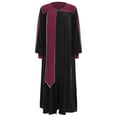 thumbnail image 3 of TSSOE Unisex Women Men Clergy Robe V-neck Color Block Split Zipper Front Choir Robe Pulpit Gown For Church Black M, 3 of 7