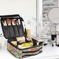 thumbnail image 5 of FORMRS Travel Makeup Bag Large Capacity Train Case Cosmetic Organizer with Adjustable Dividers, Floral Pattern, 5 of 8