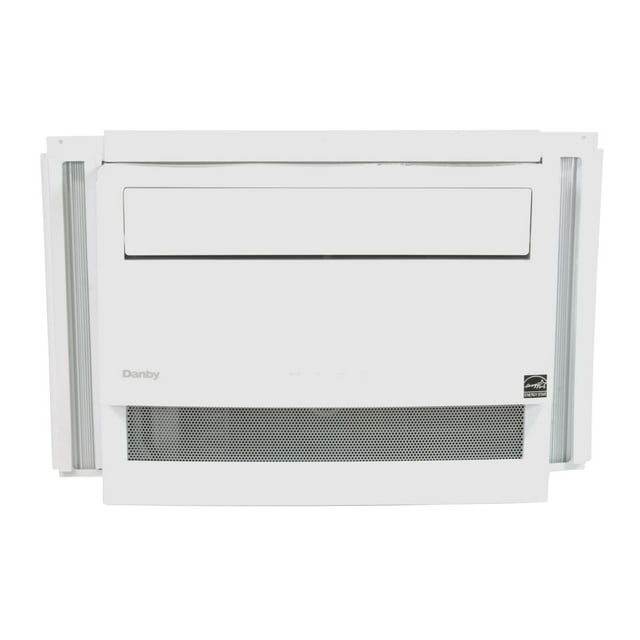 Danby DAC100B6WDB white 10000 BTU window air conditioner featuring front vent and Energy Star certification.