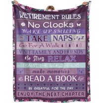 Retirement Gifts for Women 2024, Best Retirement Gifts for Mom Grandma, Retired Gifts for Women, Goodbye Farewell Gifts for Coworkers Friends, 60"X50" Retirement Throw Blanket - Purple