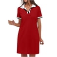 thumbnail image 4 of Tnhcen Women's Casual Short Sleeve Polo V-Neck Mini Dress with Pockets Stretchy Breathable Tennis Golf Dress for Women, S-2XL Plus Summer Outfit, 4 of 9