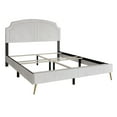 thumbnail image 4 of Castle Place Glam Upholstered Velvet Nailhead Trimmed Full Bed, White, 4 of 7