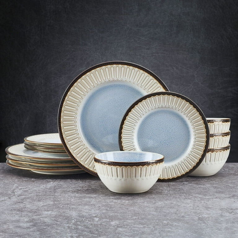 Pfaltzgraff Clara 12 Piece Stoneware Dinnerware Set Blue - Walmart.com