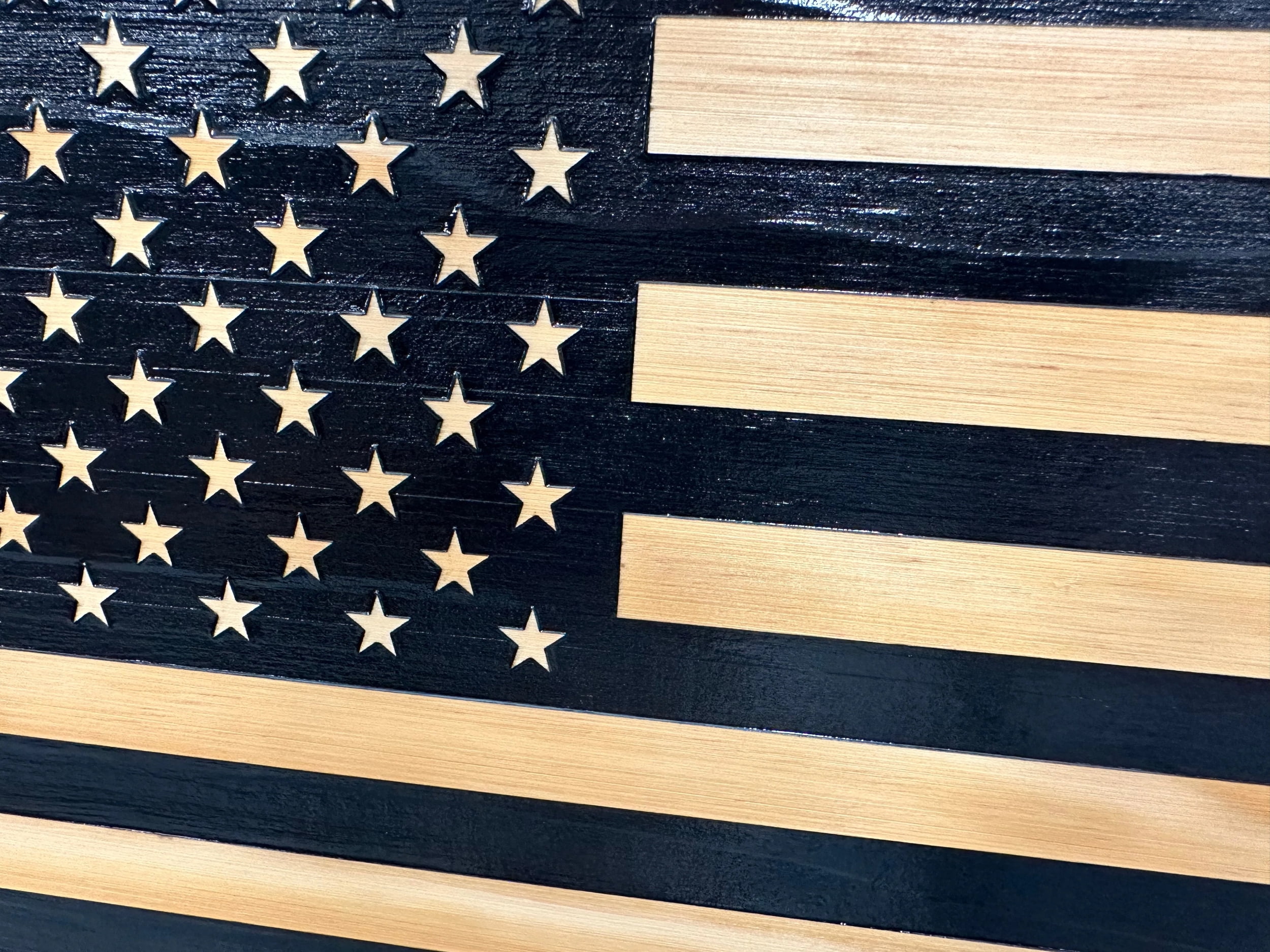 Bellewood Designs American Flag Decorative  Secure Wall-Mounted Gun Cabinet (Black)