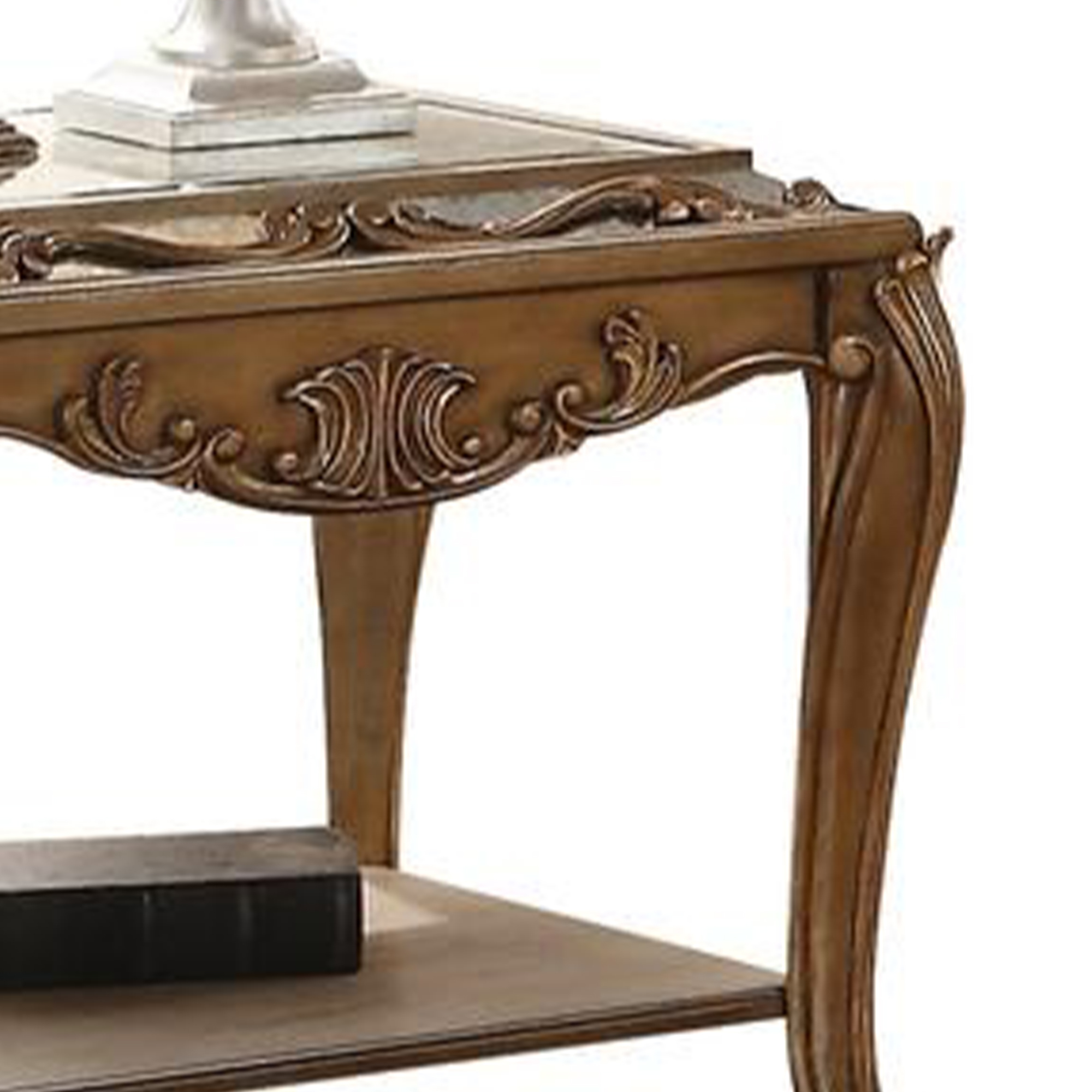 ACME Orianne End Table in Mirrored and Antique Gold - image 4 of 4