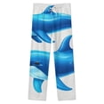 thumbnail image 4 of Blue Dolphins Pattern Winter Female Pants Flannel High Waist Women Pants Lady Warm Straight Leg Plush Trousers, 4 of 7