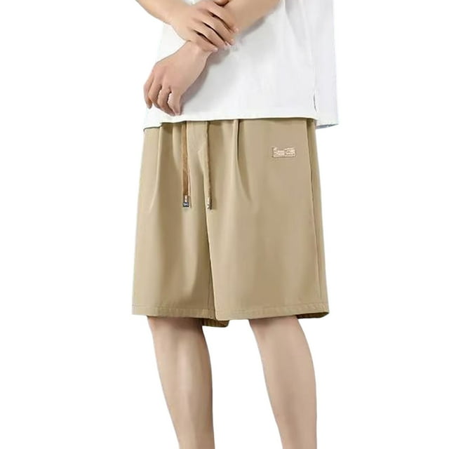Mens Cortos Casuales, Moda Cómoda Bolsillo Sólido Vendaje Cordón Mitad para el Deporte Y Al Aire Libre