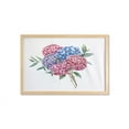 thumbnail image 1 of Hydrangea Wall Art with Frame, Romantic Nature Spring Bouquet of Watercolor Painting Love Flowers Illustration, Printed Fabric Poster for Bathroom Living Room, 35" x 23", Multicolor, by Ambesonne, 1 of 2