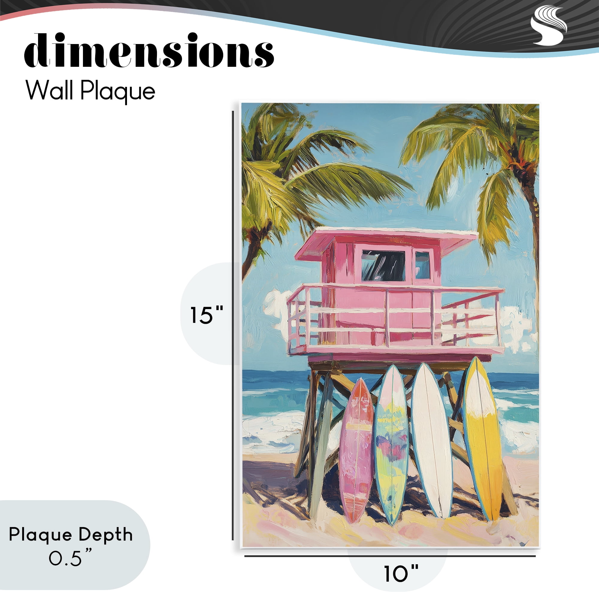 Stupell Industries High Pink Surf Shack Wall Plaque Art, design by Petal Prints Design