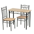 thumbnail image 1 of Homy Casa Dining Set 3-Piece Dinette Set with Wood Top Metal Legs, Space Saving Kitchen Dining Table 2 Chairs Set for Home/Apartment/Patio, Beech, 1 of 9