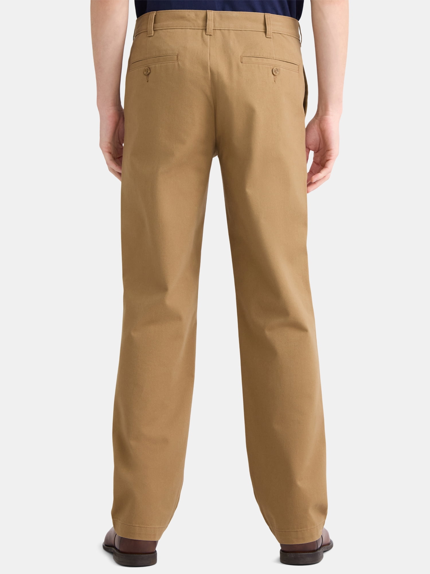 George Men's & Big Men's Classic Fit Flat Front Wrinkle Resistant Casual Pants, Waist Sizes 29-56