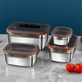 thumbnail image 3 of 304 Stainless Steel Kitchen Fresh-Keeping Box Bento Lunch Box Portable Sealed Food Storage Containers for Work Picnic Tableware 1900ml, 3 of 6