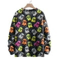 thumbnail image 4 of QASIEATN Fall Hoodless Pullover for Women Fashion Halloween Printed Top Fashionable Striped Thick Knit Round Neck Long Sleeved Sweatshirt, 4 of 4