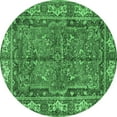 thumbnail image 1 of Ahgly Company Indoor Round Persian Emerald Green Traditional Area Rugs, 7' Round, 1 of 4