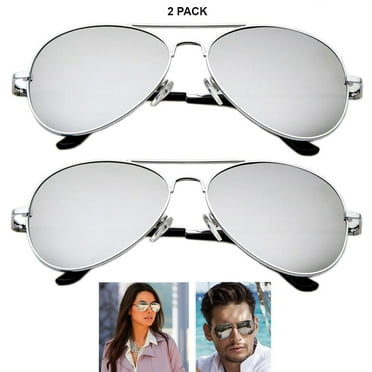 2 Pack Sunglasses Lens Metal Retro Shade Vintage Pilot Fashion Woman Men