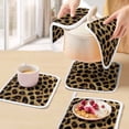 thumbnail image 5 of Leopard Print Pot Holders for Kitchen Heatproof Potholder, 5 Pack Brown Yellow Retro Animal Fur Pattern Hot Pads Multipurpose Oven Pads Cloth Potholders Trivet for Cooking Baking, 5 of 8